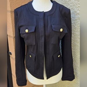 T Tahari Military Sttle Black Blazer